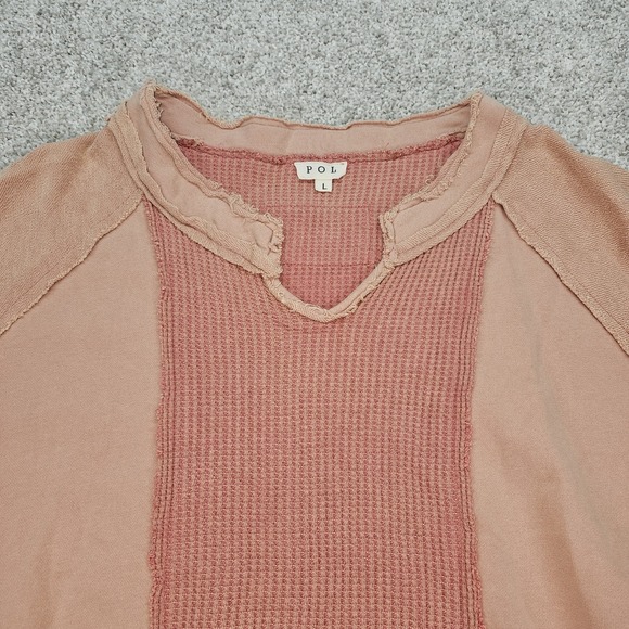 Anthropologie Sweaters - POL Anthropologie Sweater Womens Large Faded Red Patchwork Boho Artsy Pullover